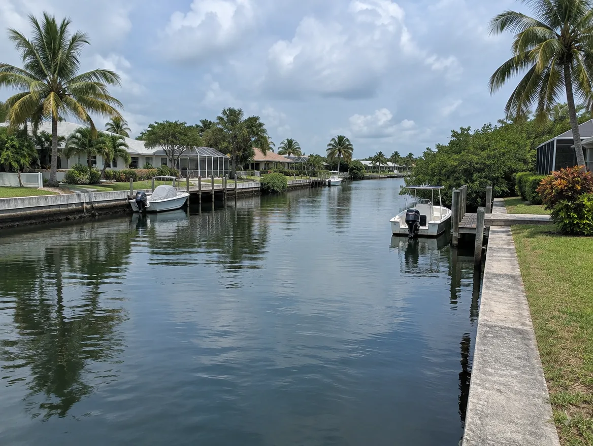 Canal running behind homes in a north Broward neighborhood