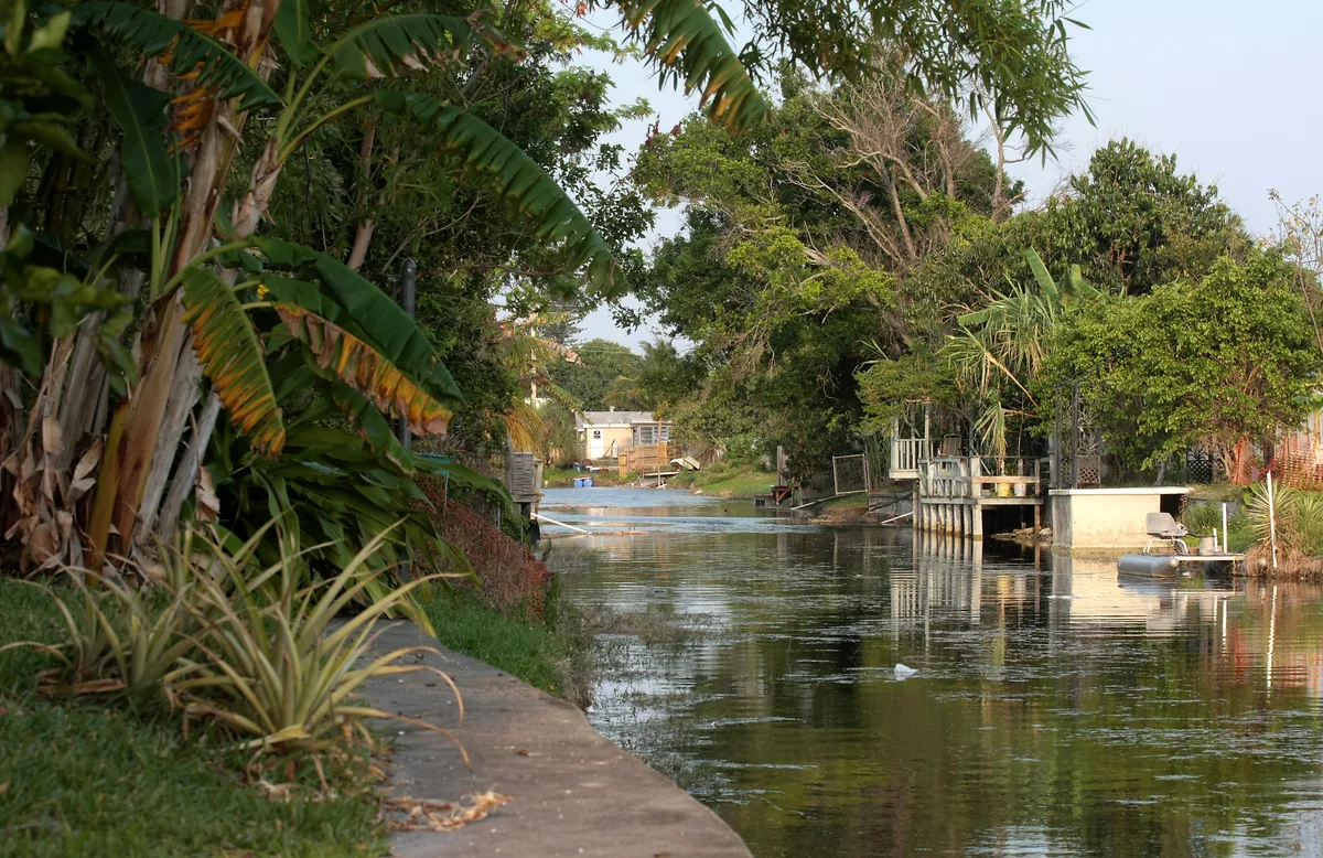 Residential street in Margate, Florida